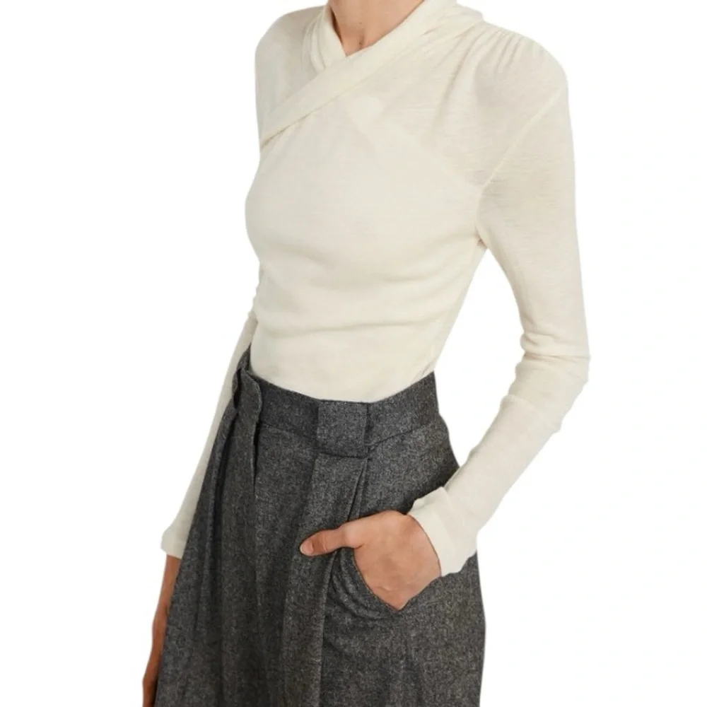 NEW Claudie Pierlot Paris High Waisted Pleated Trousers Pants in Molten Gray - 4